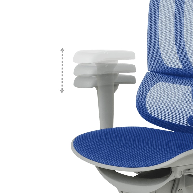 Ергономичен офис стол Ultra сива рамка-син